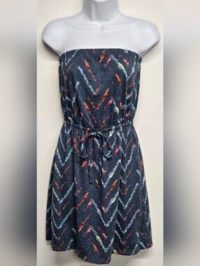 Mossimo S Cute Summer Tube Dress Strapless Colorful Pattern